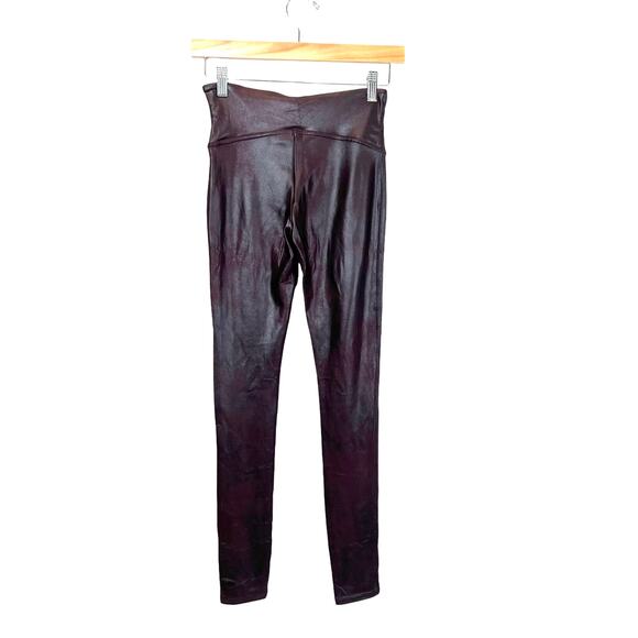 SPANX Mahogany Faux Leather Leggings Women's S - Picture 6 of 13